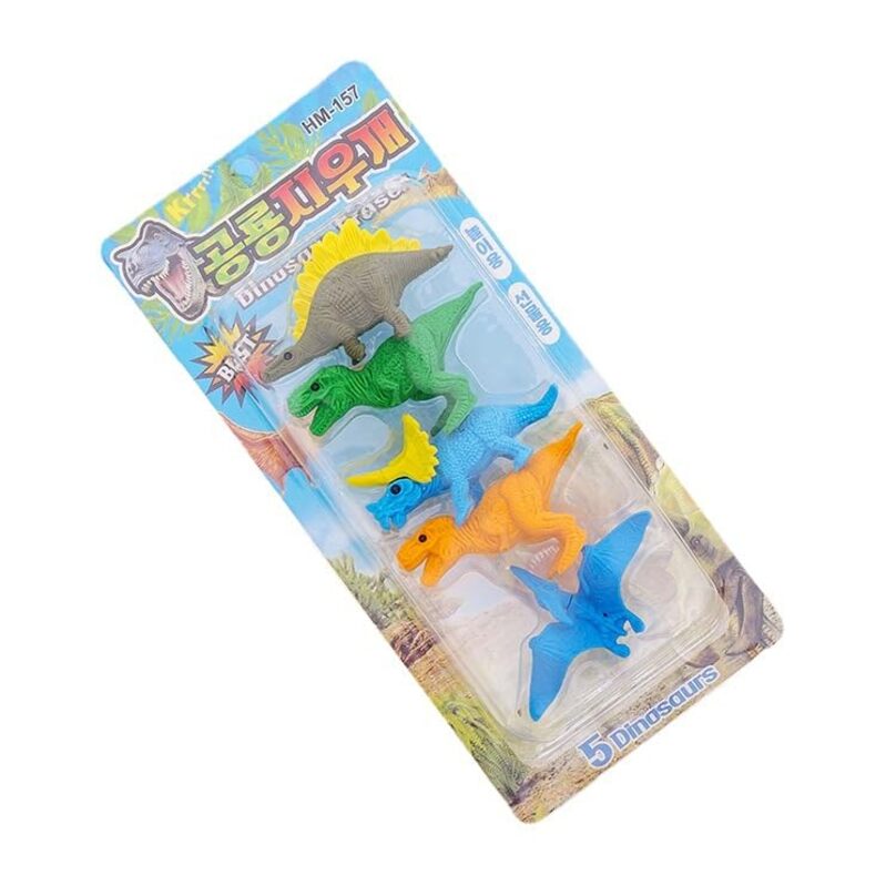 Mini Dinosaur Rubber Eraser Set | 3D Dinosaur Erasers for Kids