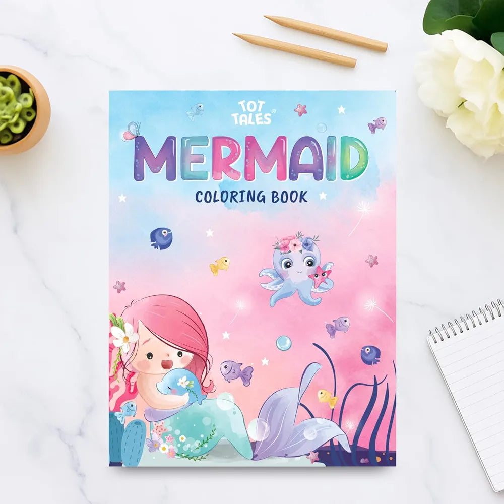 Girls Fantasy Coloring Book | Mermaid & Unicorn Coloring Book for Kids
