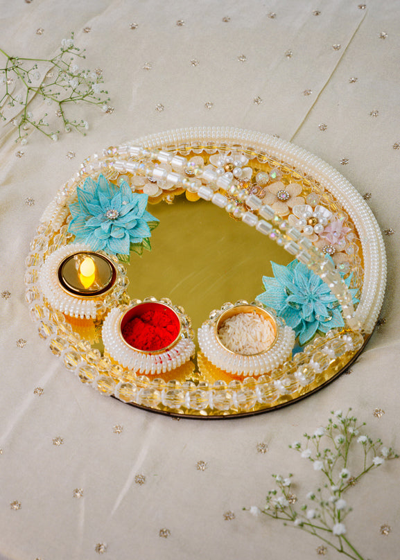 Golden Basket Pooja Thali