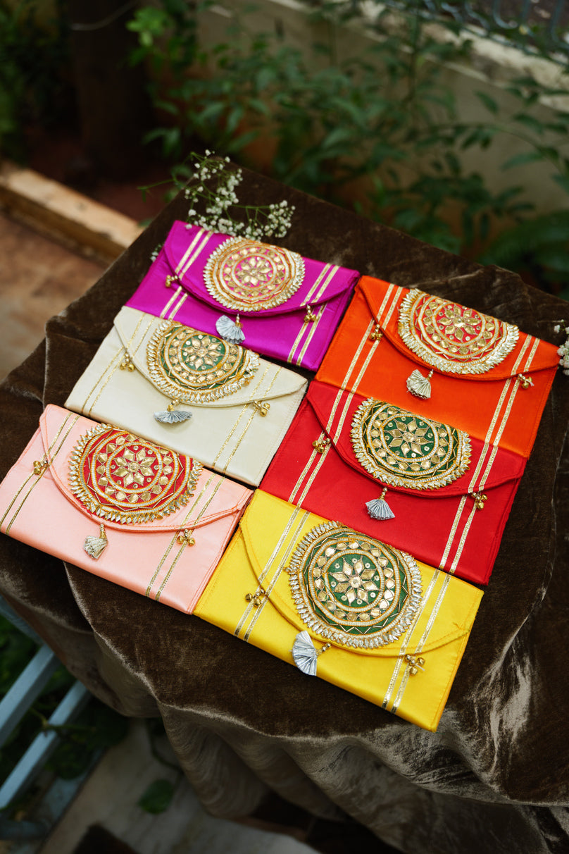 Festive Kundan Embroidered Shagun Envelope