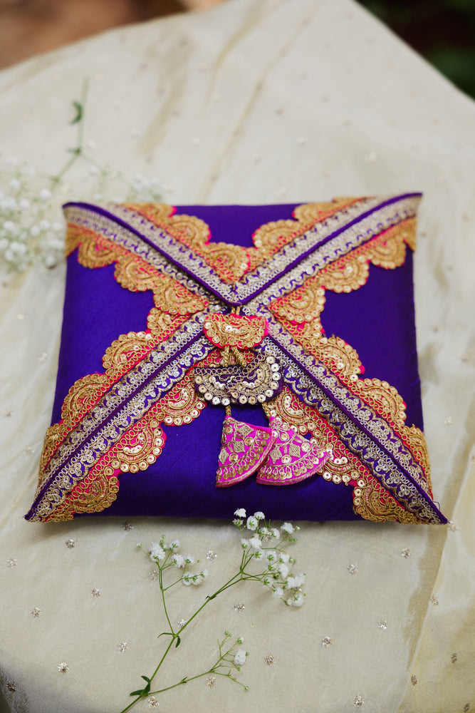Purple Raw Silk Cane Box