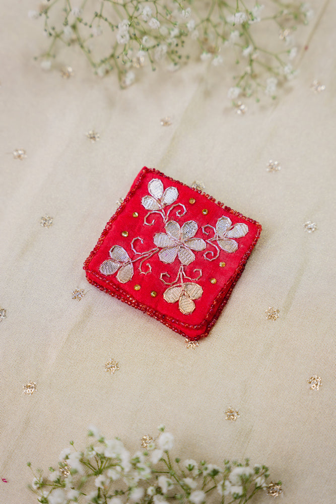 Floral Embroidered Handcrafted Pouch