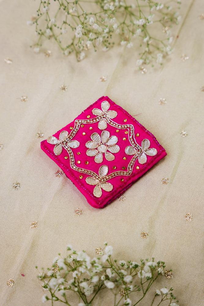 Floral Embroidered Handcrafted Pouch