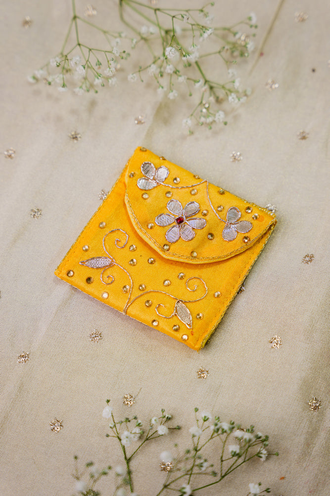 Floral Embroidered Coin Envelope