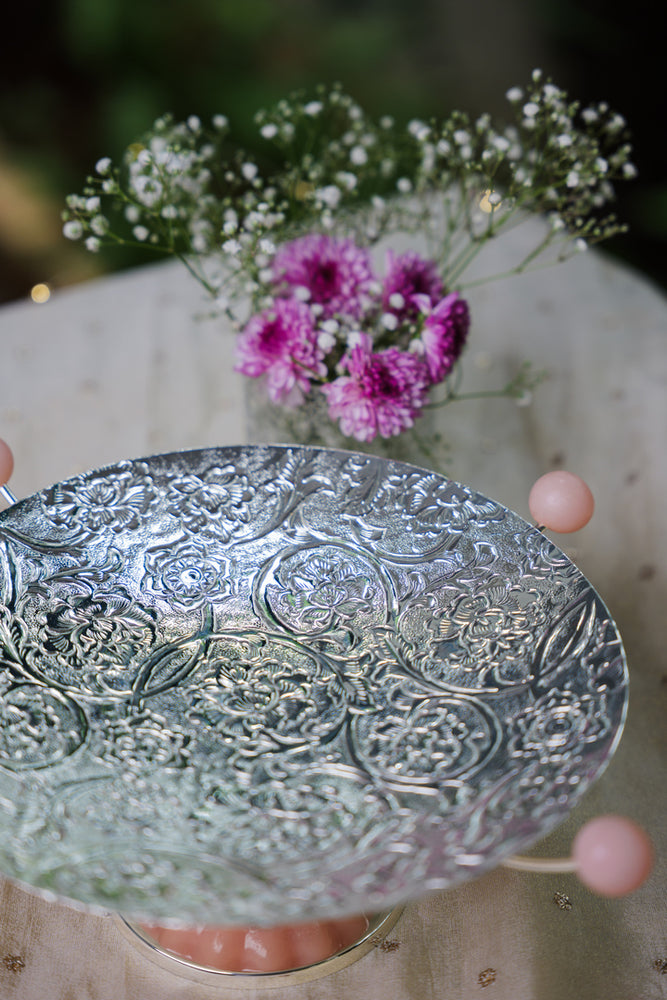 Blossom Silver-Plated Floral Platter