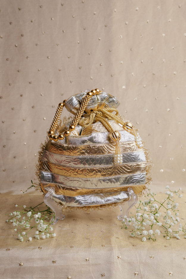 Gold Embroidered Potli Bag | Luxury Wedding & Festive Gift Bag