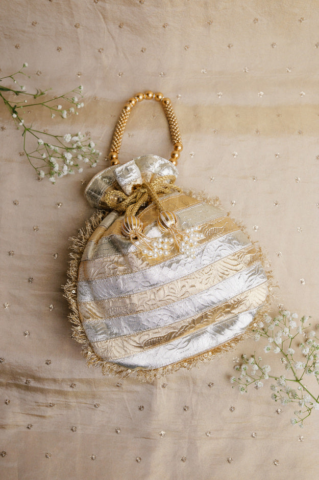 Gold Embroidered Potli Bag | Luxury Wedding & Festive Gift Bag
