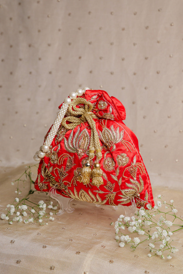 Red Bridal Potli Bag | Premium Wedding & Festive Gift Bag