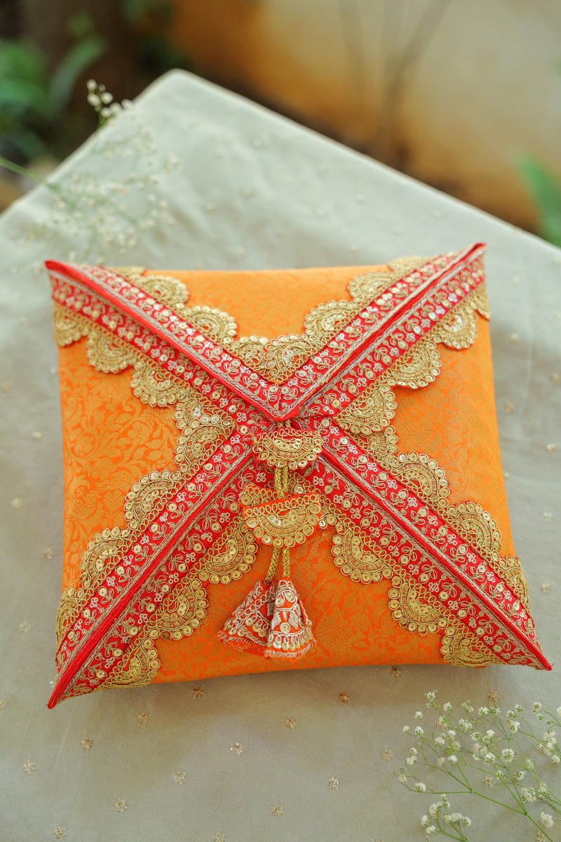 Brocade Cane Silk Gift Box | Designer Wedding & Festive Gifting