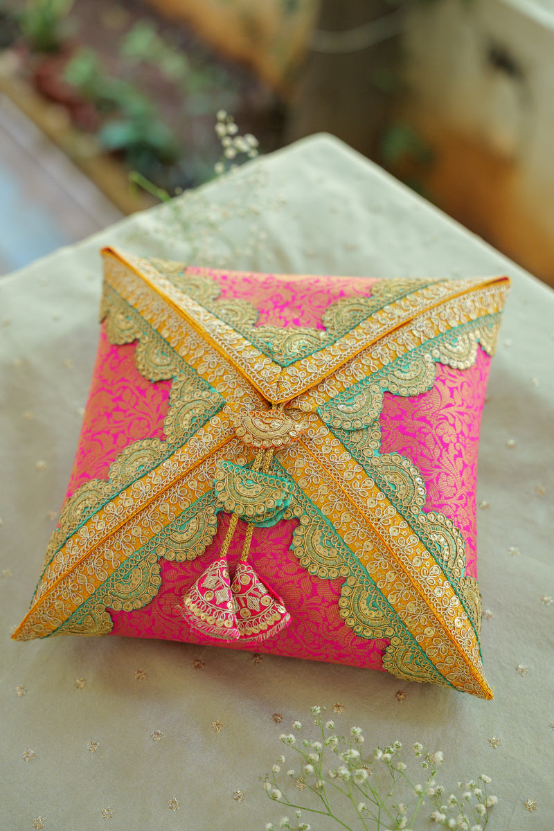 Brocade Cane Silk Gift Box | Designer Wedding & Festive Gifting
