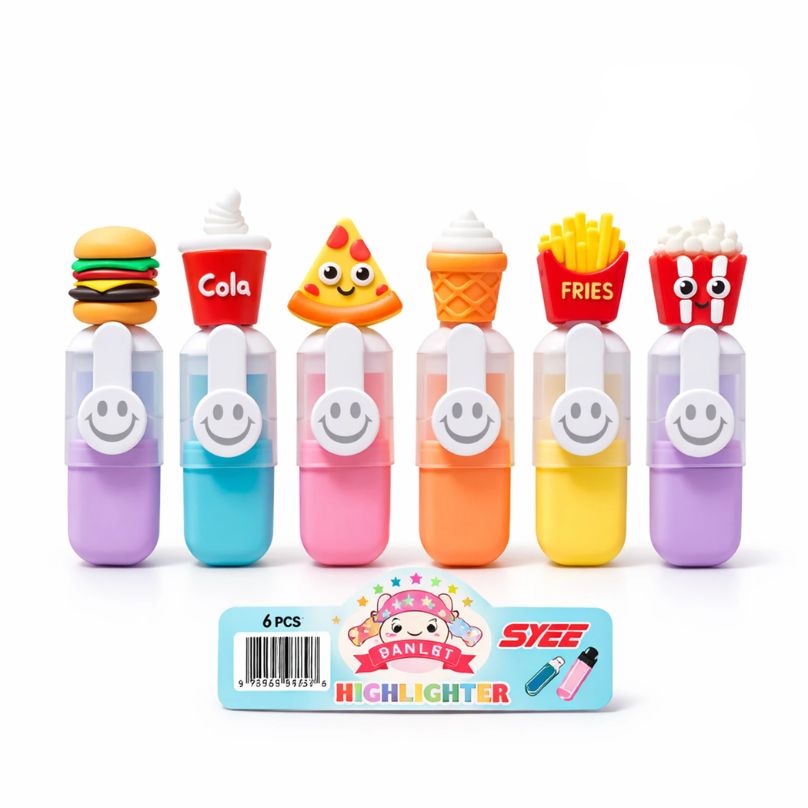 Novelty Highlighter Pen Set | Superhero, Sports & Food Theme Highlighters for Kids
