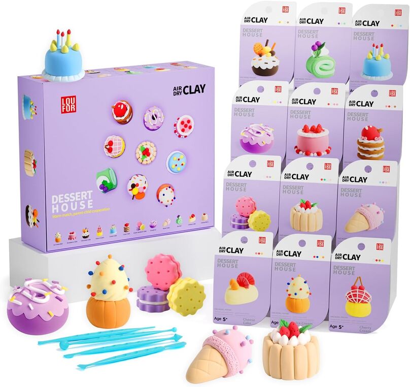 Air dry dessert clay kit for kids DIY bakery theme