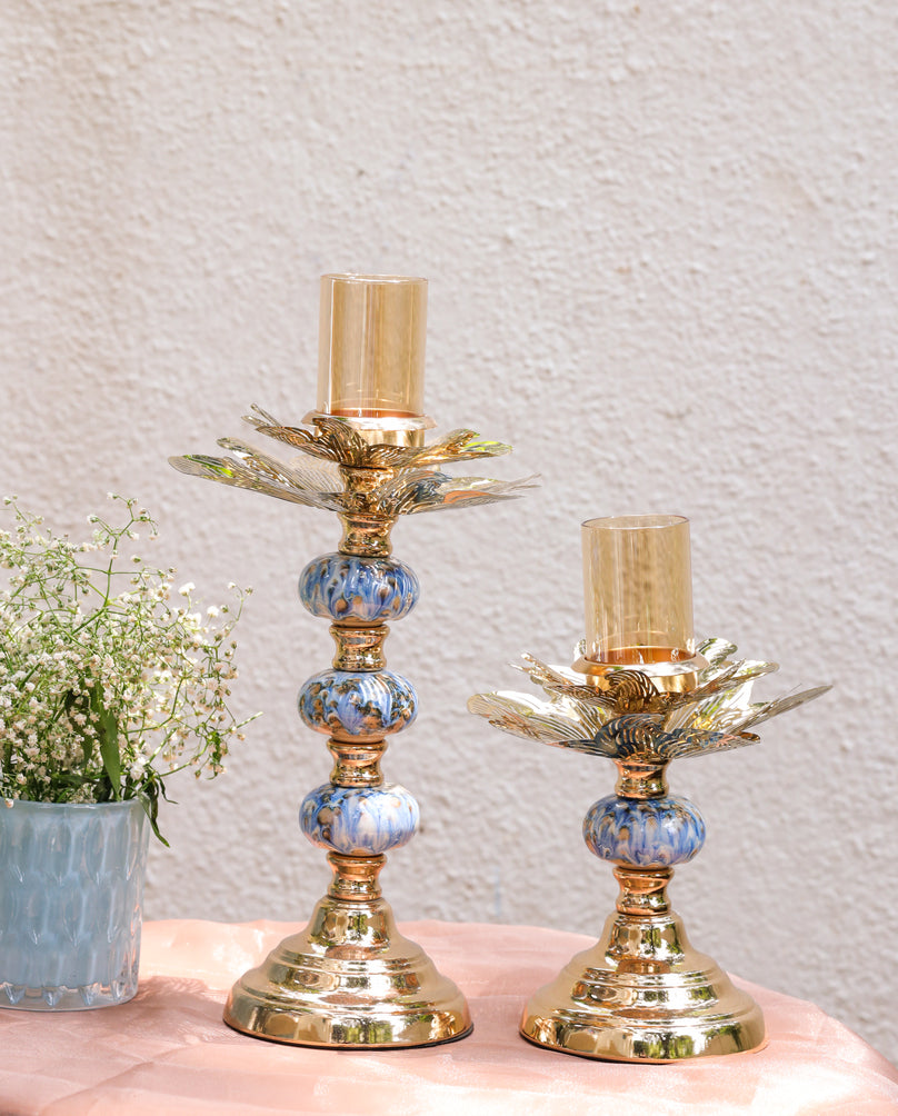 Floral decorative candle holder