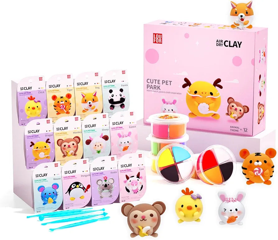 Kids DIY modelling clay set with tools