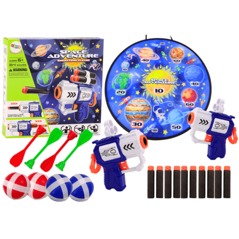 Arcade target practice toy with foam dart gun