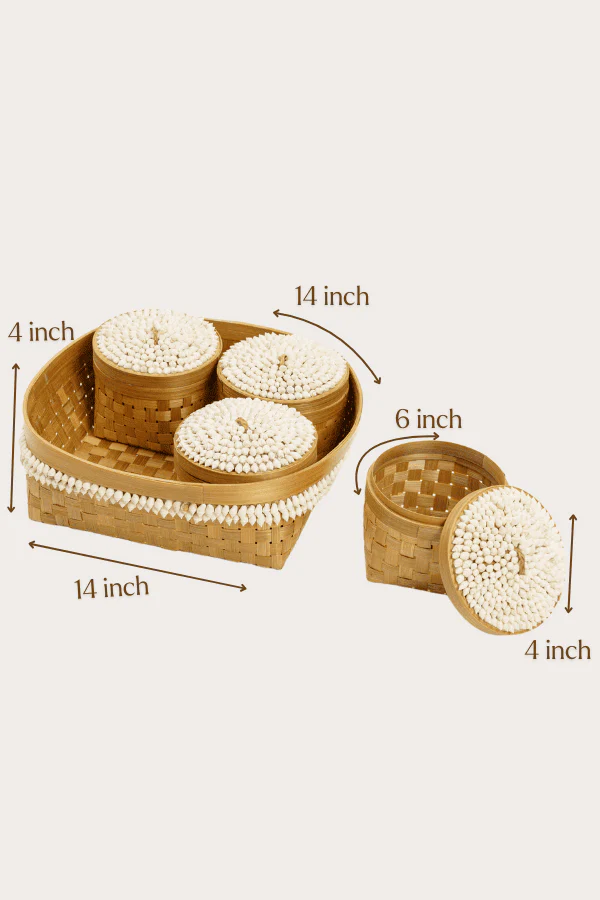 Handcrafted bamboo storage organizer