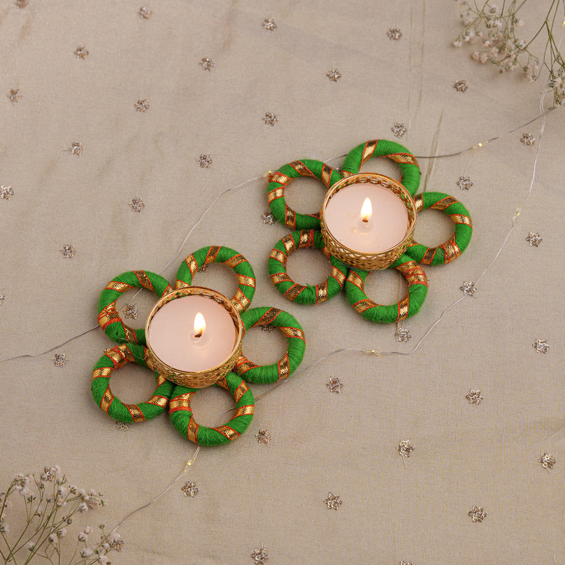 Bandhani Decorative Tealight Diyas