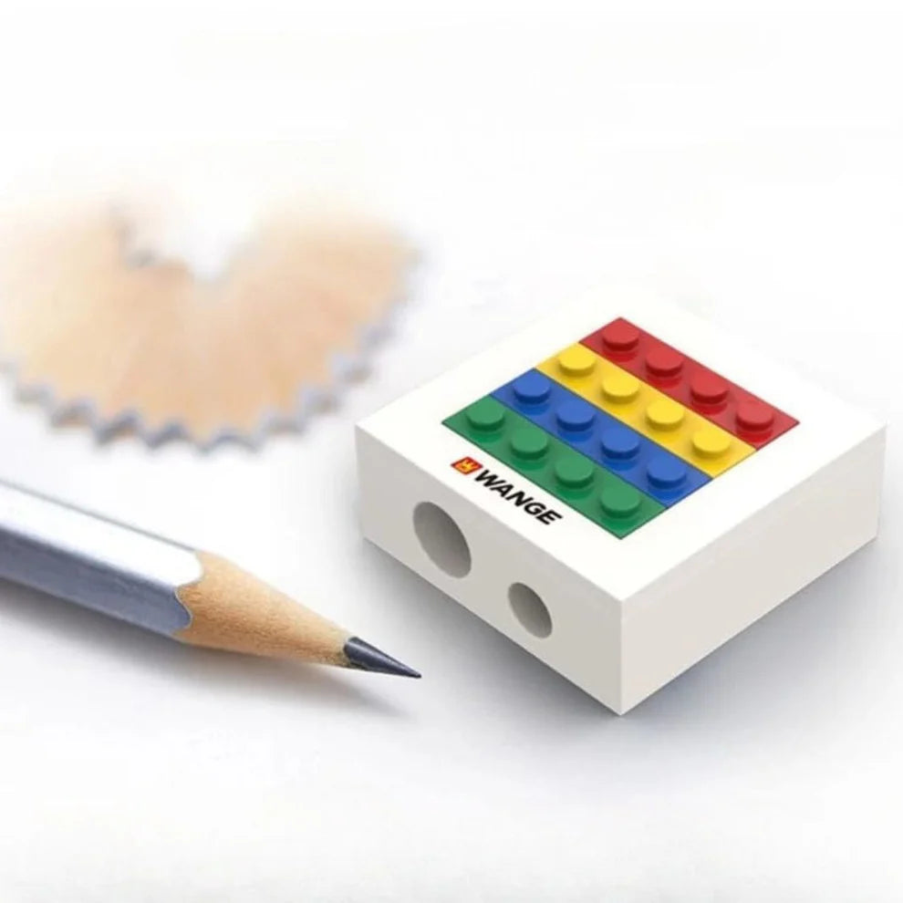 Block design dual hole pencil sharpener