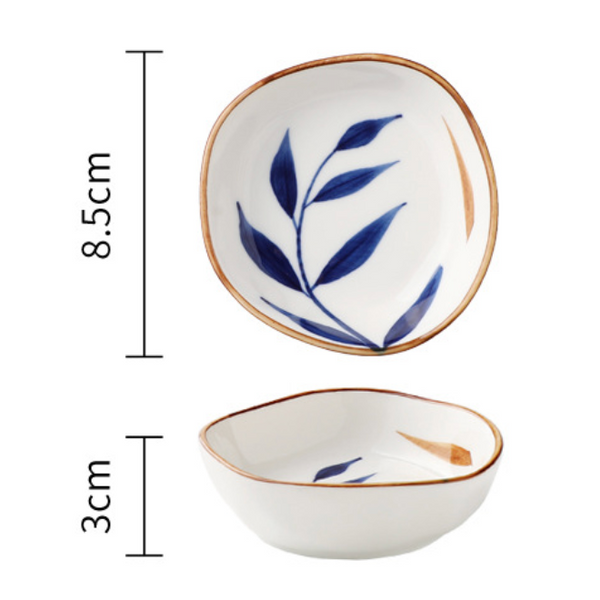 Botanical ceramic serving bowl