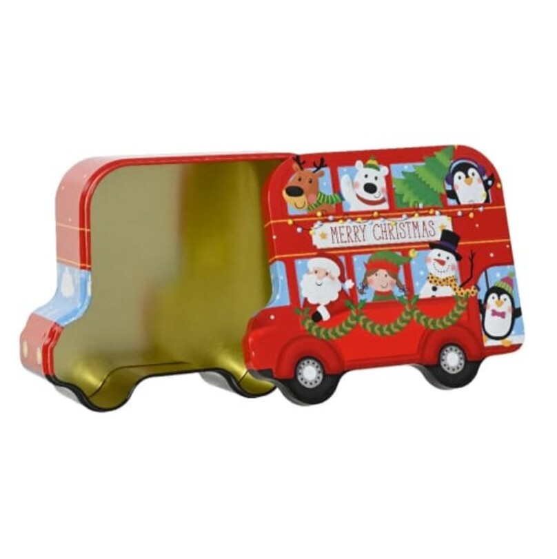 Christmas Bus with Characters Storage Tin