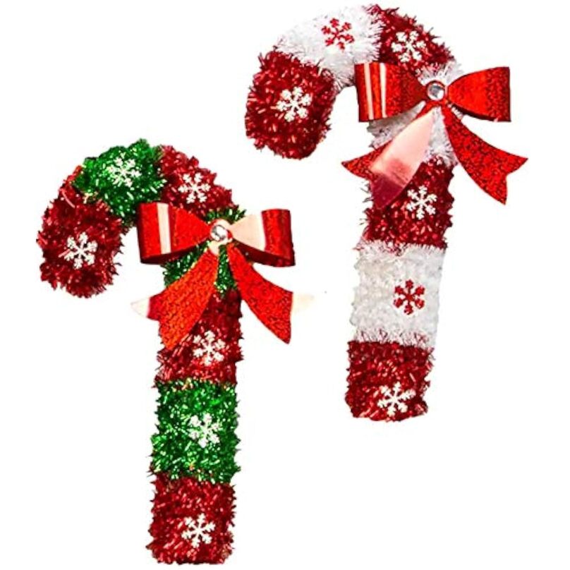 Christmas Candy Cane Hanging Decoration (Set of 2)