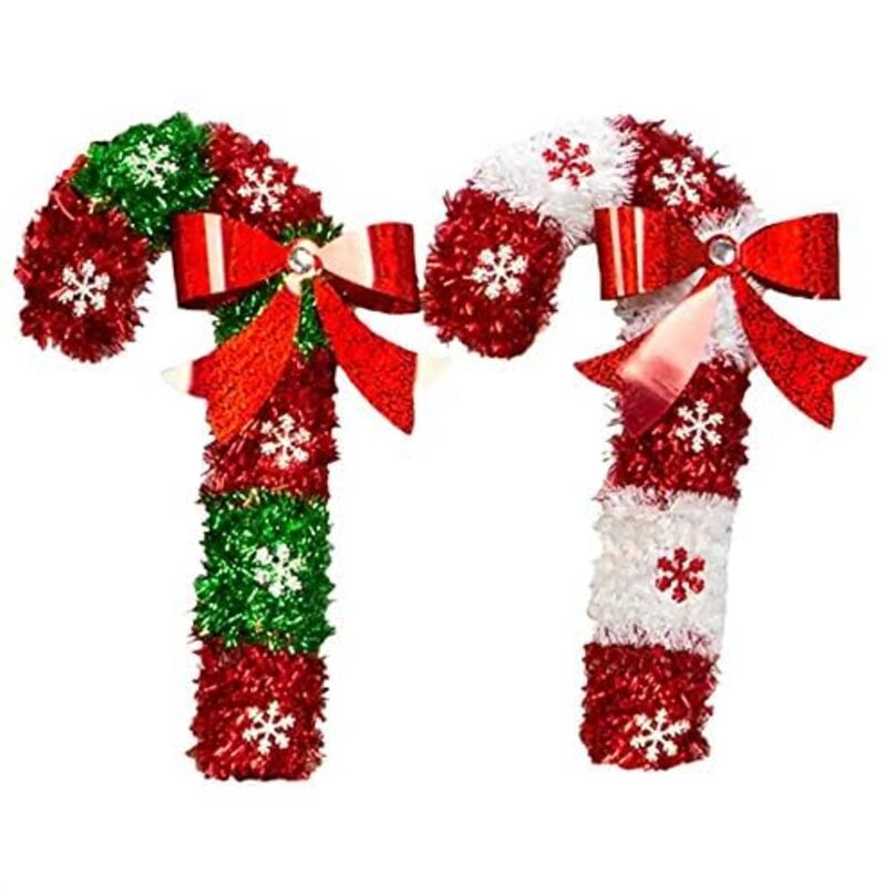 Christmas Candy Cane Hanging Decoration (Set of 2)