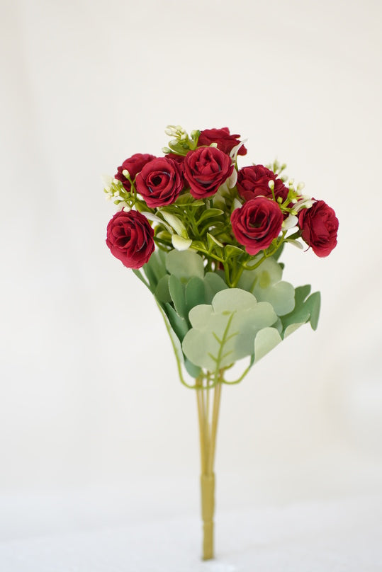 Crimson Rose Bouquet Floral Charm