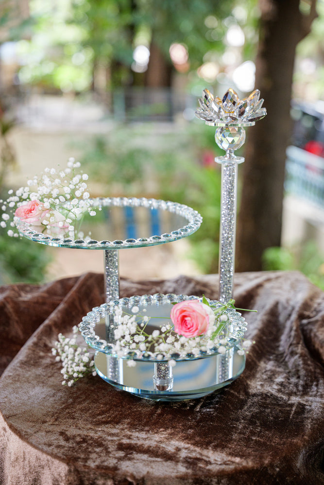 Crystal Lotus 2-Tier Display Stand