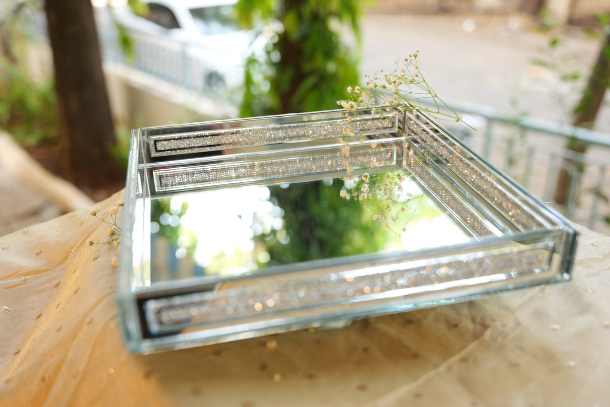 Crystal Mirror Rotating Cake Platter