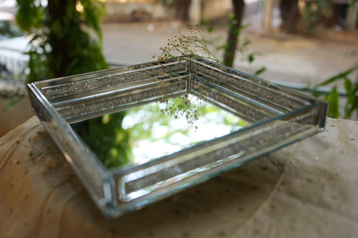 Crystal Mirror Rotating Cake Platter