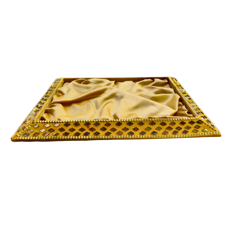 Crystal Satin Rectangle Tray Yellow
