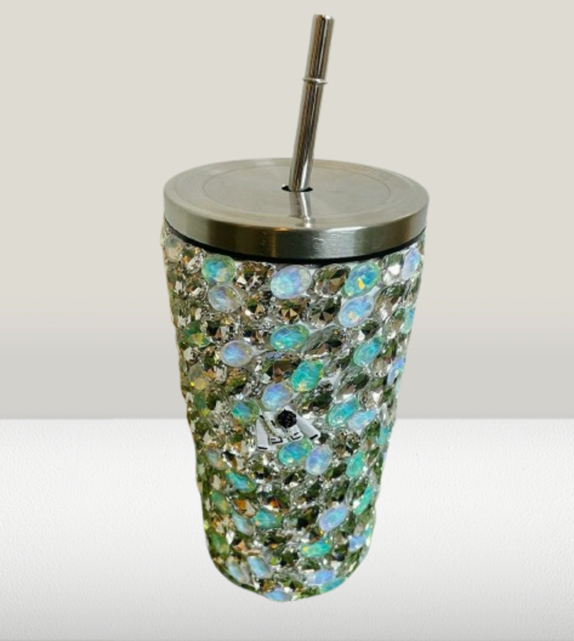 Crystal Stones Straw Bottle