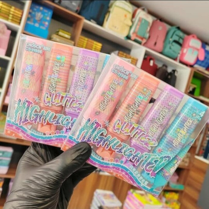Cute glitter study marker pens for school