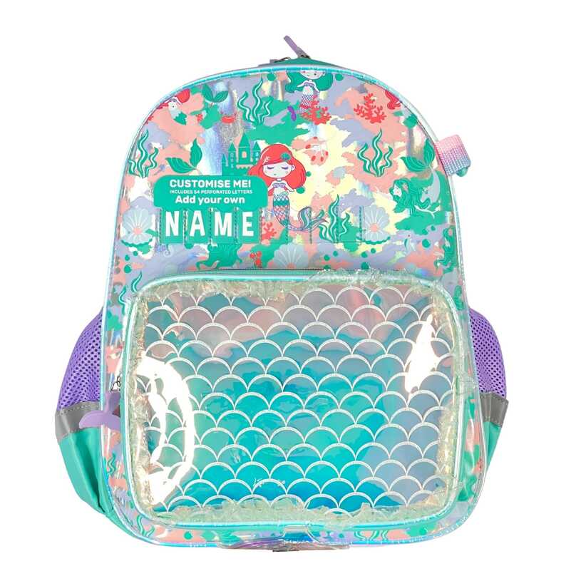 Kids mermaid bag with customizable name patch