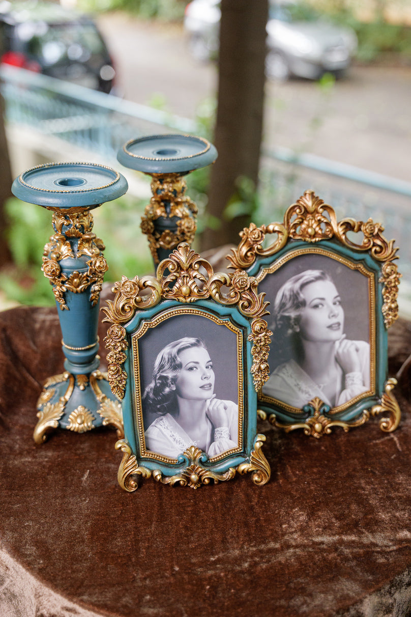 Vintage style photo frame with ornate detailing