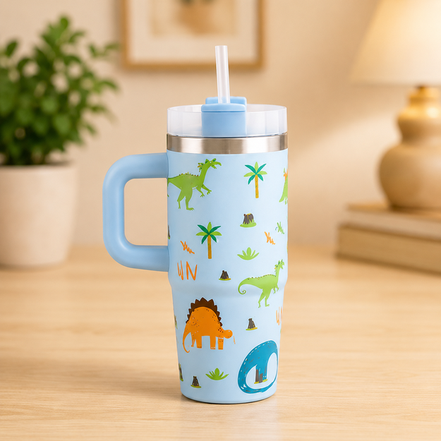 Dinosaur Insulated Tumbler | Kids Stainless Steel Sipper Bottle