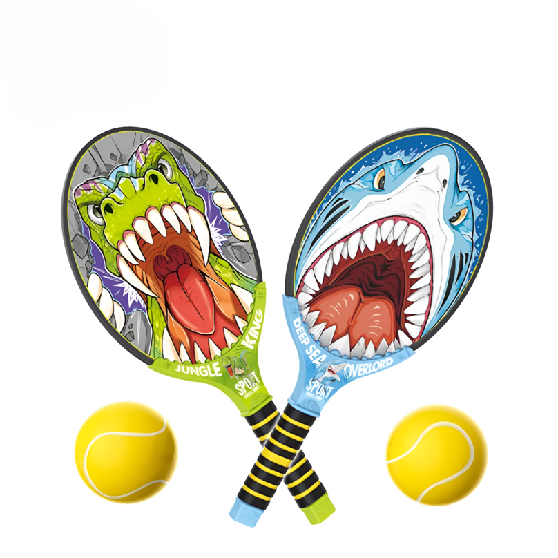 Dinosaur And Shark Pattern Tennis Set