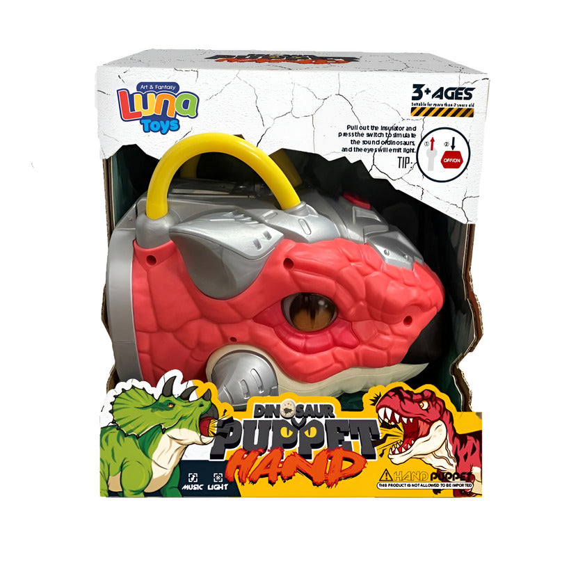 Dinosaur puppet toy with sound and light