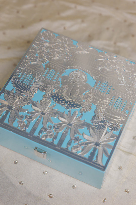 Divine Ganesha Silver-Plated Box