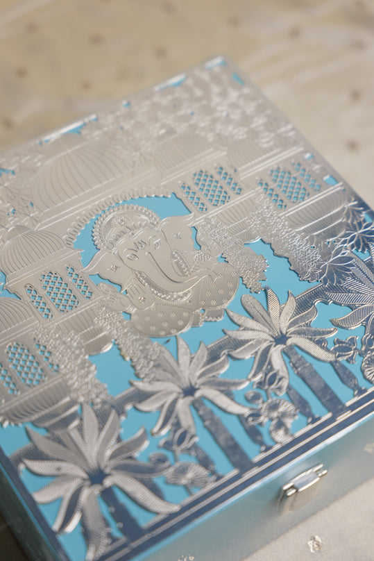 Divine Ganesha Silver-Plated Box