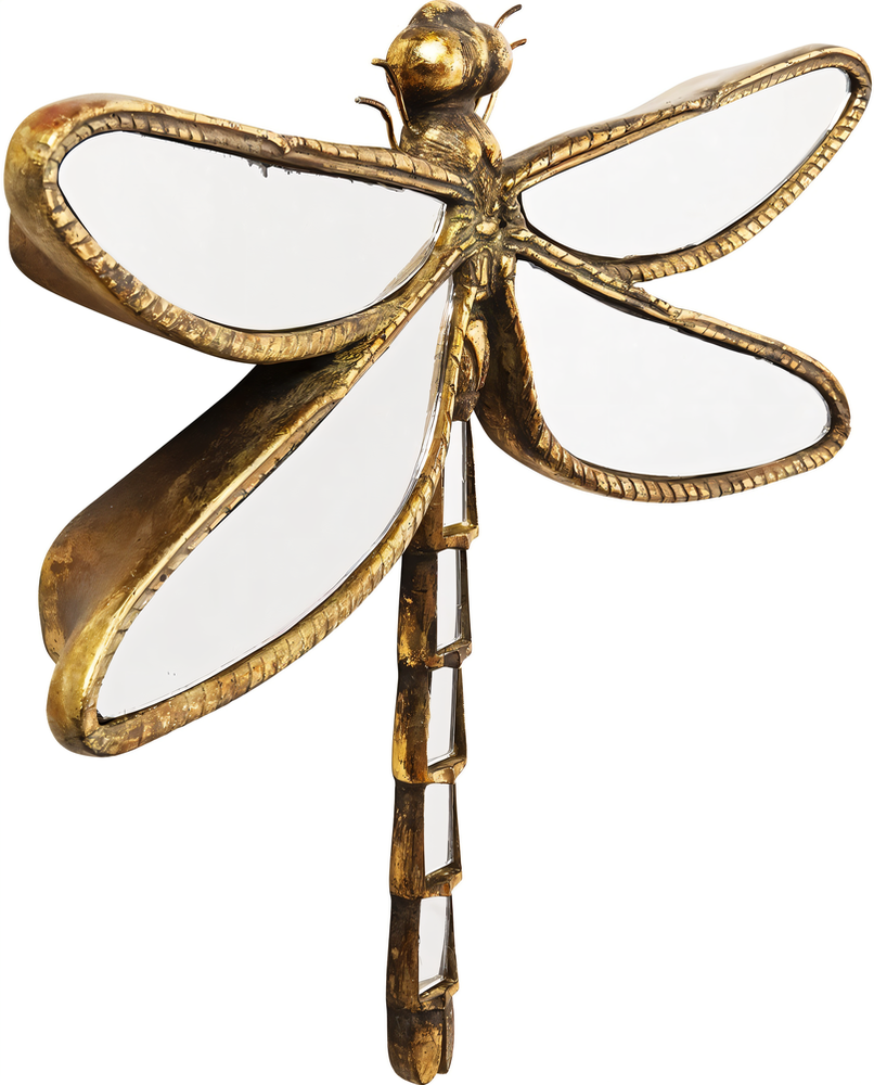 Brass Dragonfly Decorative Wall Mirror
