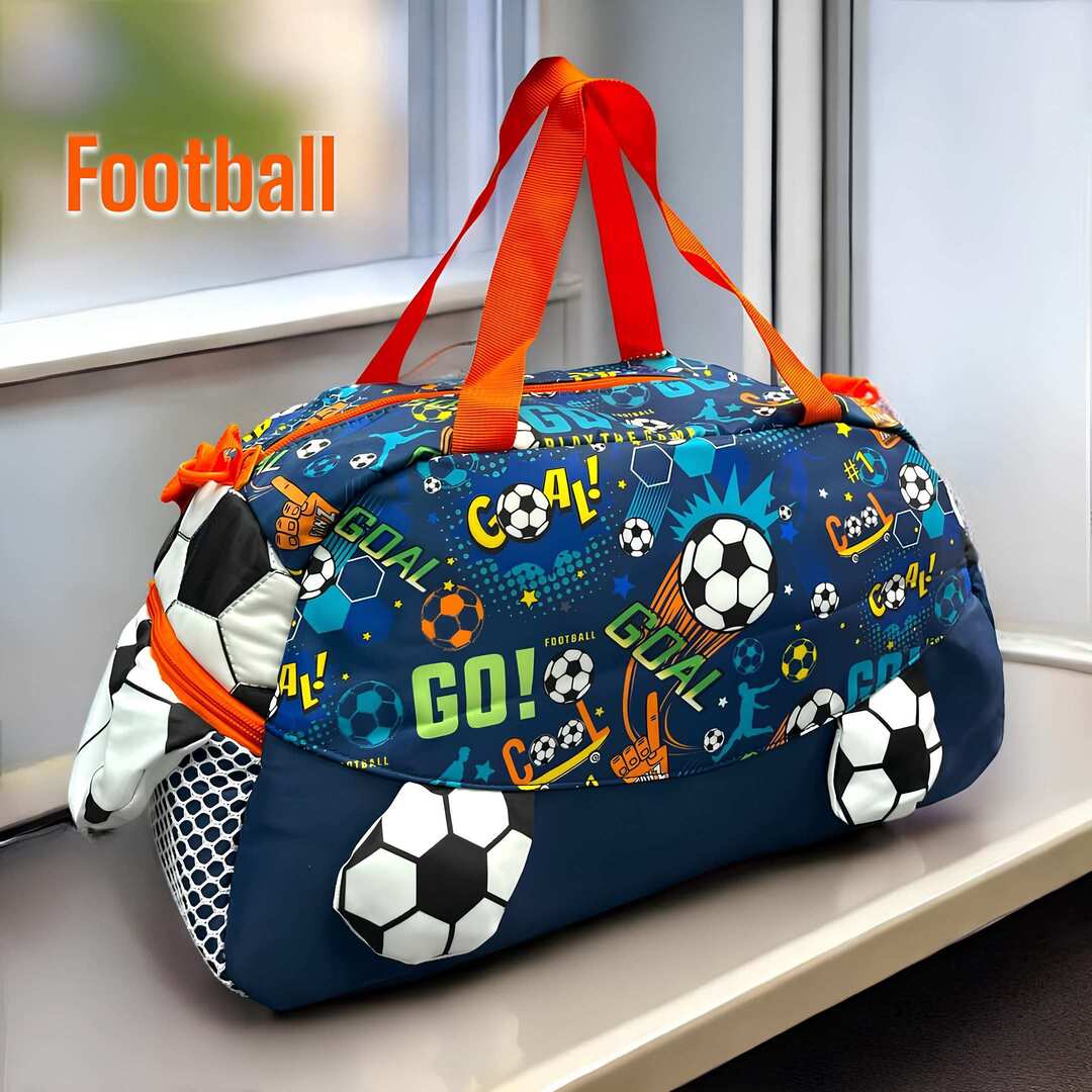 Football duffle bag for boys and girls