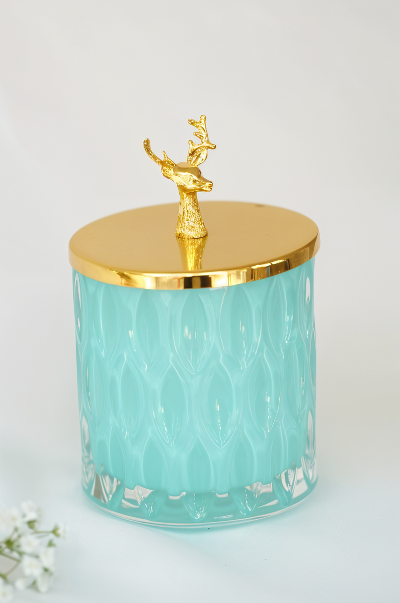 Elegant Deer-Topped Medium Jar