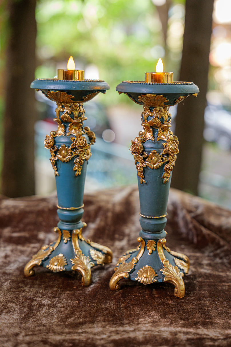 Elegant ornate candle stand with vintage design