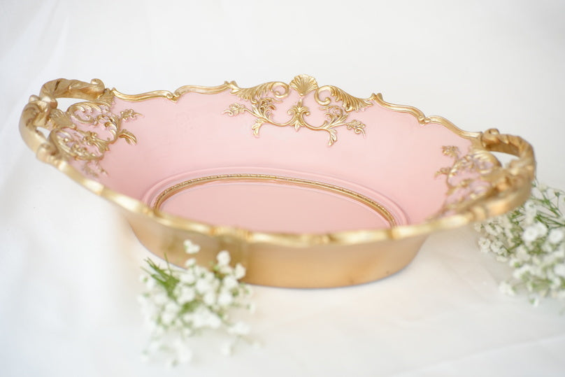 
                      
                        Elegant Pink Decorative Bowl with Golden Detailing
                      
                    