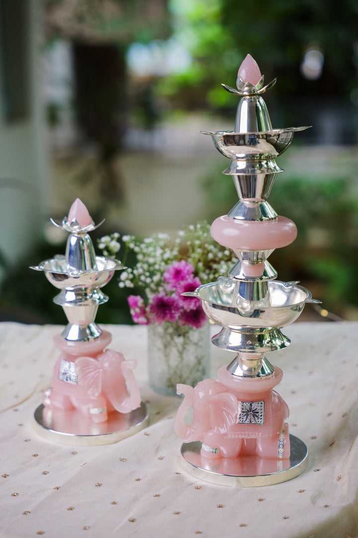 Traditional Panchdeep diya stand for temple and home