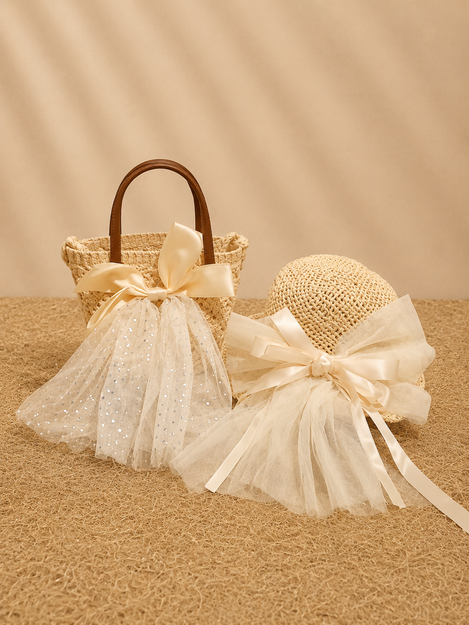 Off White Crochet Handbag & Cap Set | Handmade Woven Accessories Gift Set