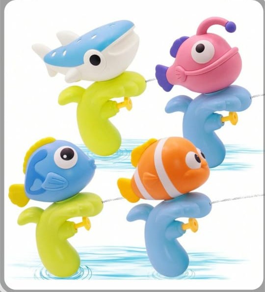 Fish Shape Water Gun (Single Piece - Random print will be sent)
