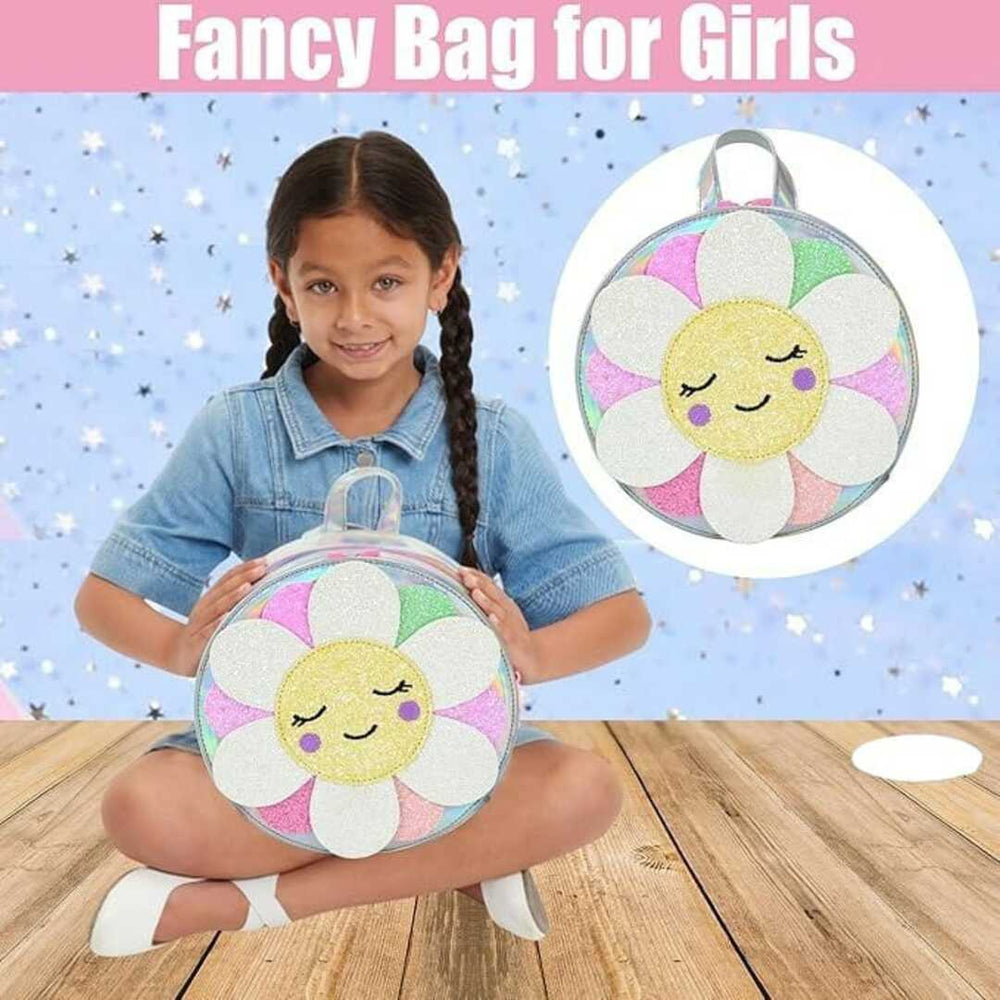 
                      
                        Cute toddler backpack with glitter flowers
                      
                    
