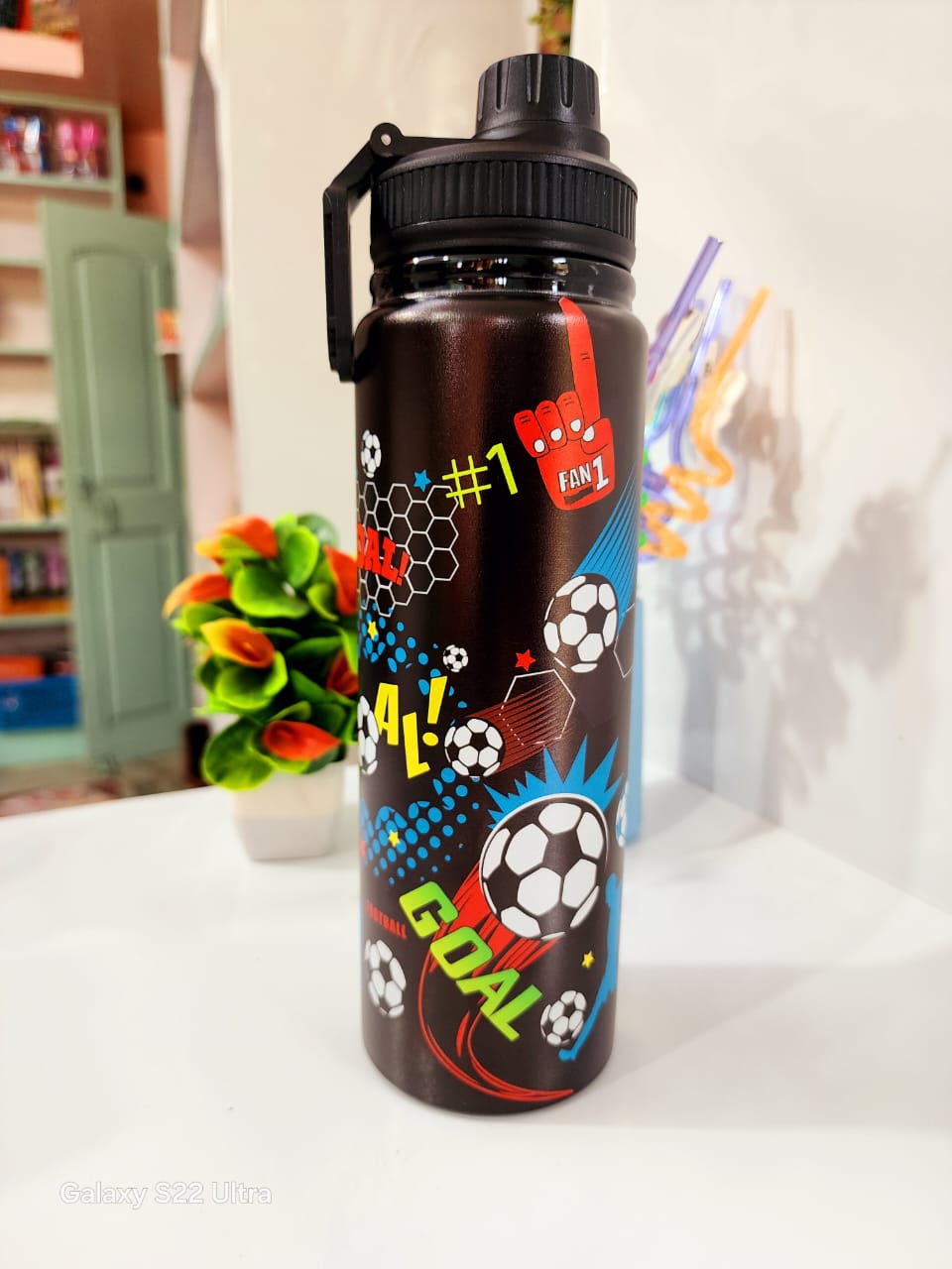 Football Stainless Steel Sipper